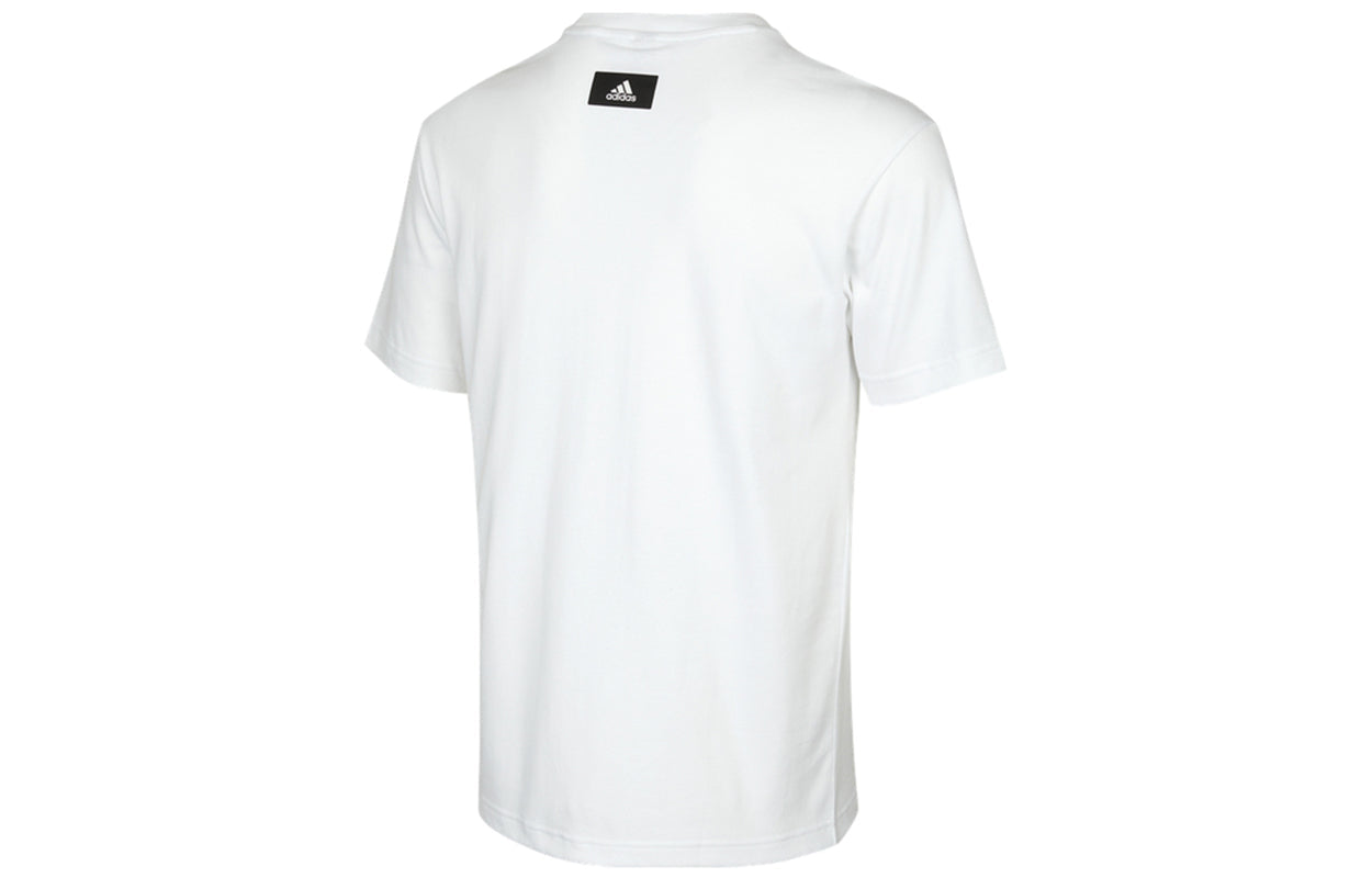 Men's adidas FI 3B Tee Athleisure Casual Sports Round Neck Short White T-Shirt H46558