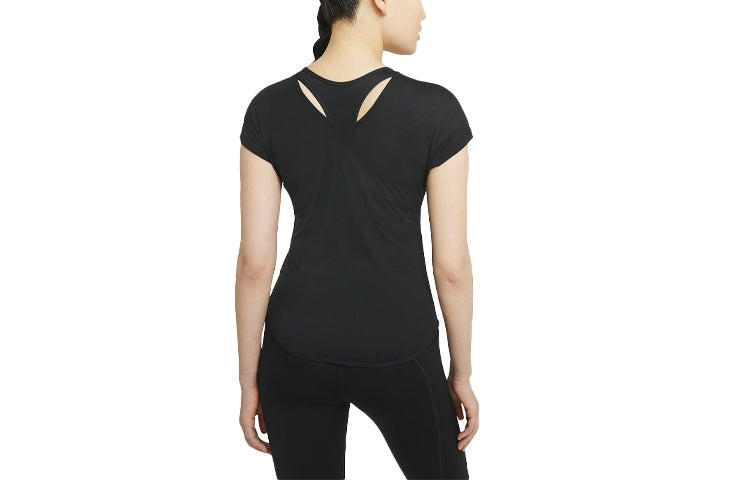 (WMNS) Nike Breathe Casual Sports Breathable Round Neck Short Sleeve Black CZ9611-010