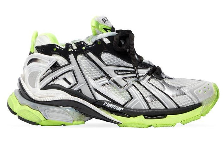 Balenciaga Runner Sneakers 'White Black and Neon Yellow Mesh and Nylon' 677403W3RBP1093