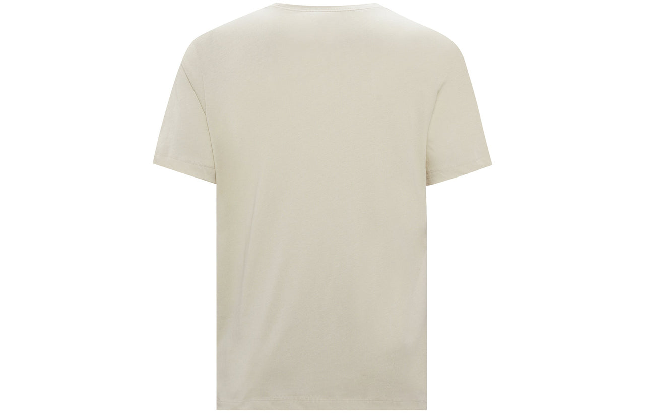 Men's Nike Embroidered Logo Breathable Micro Mark Solid Color Short Sleeve Beige T-Shirt AR4999-206