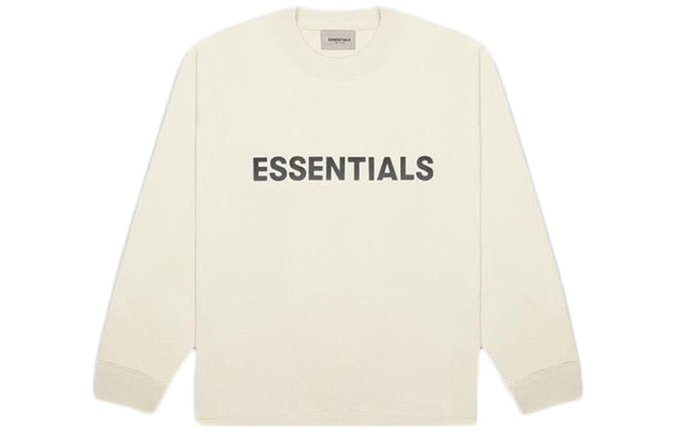 Fear of God Essentials SS20 3D Silicon Applique Boxy Long Sleeve T-Shirt 'Buttercream' FOG-SS20-412