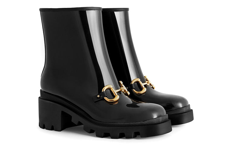 (WMNS) Gucci Horsebit Ankle Boot 'Black' 670407-JCCP0-1000