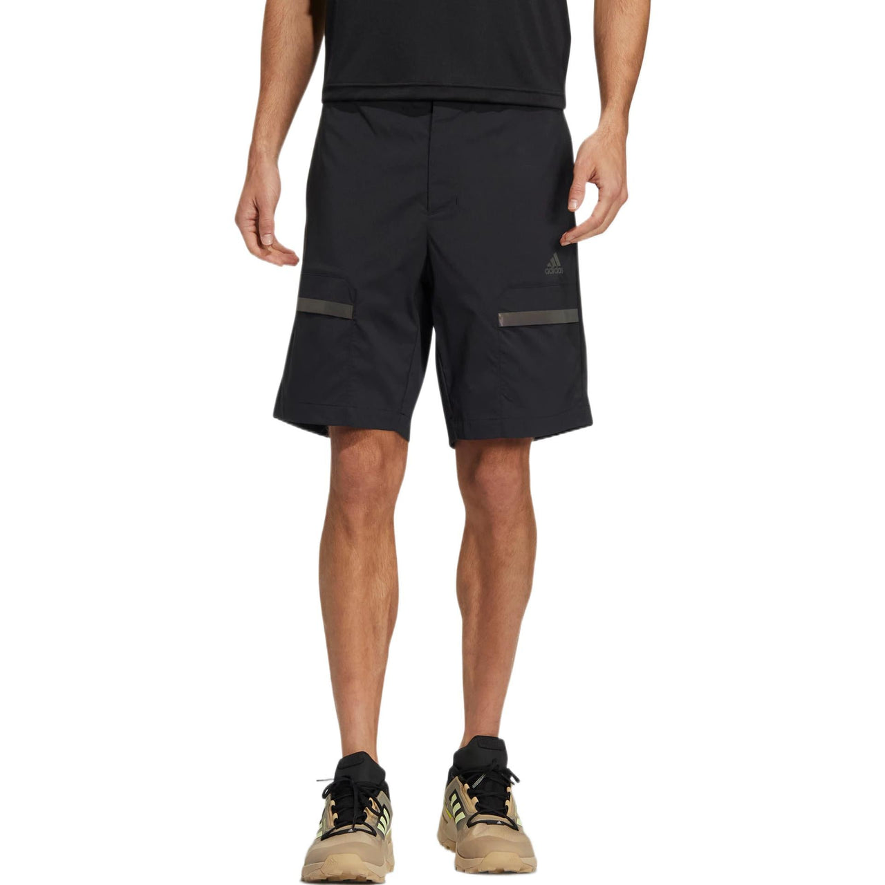 adidas Solid Color Elastic Waistband Breathable Sports Shorts Black HE7367