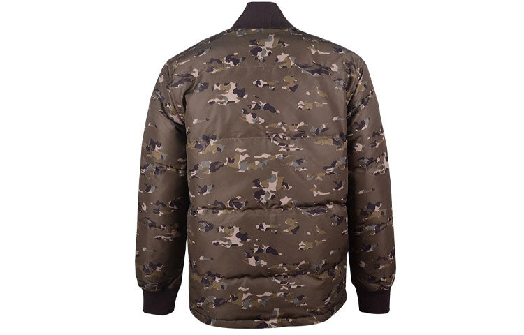 Converse Printed Camo Mid Stand Collar Down Jacket 'Camo Green' 10018124-A01