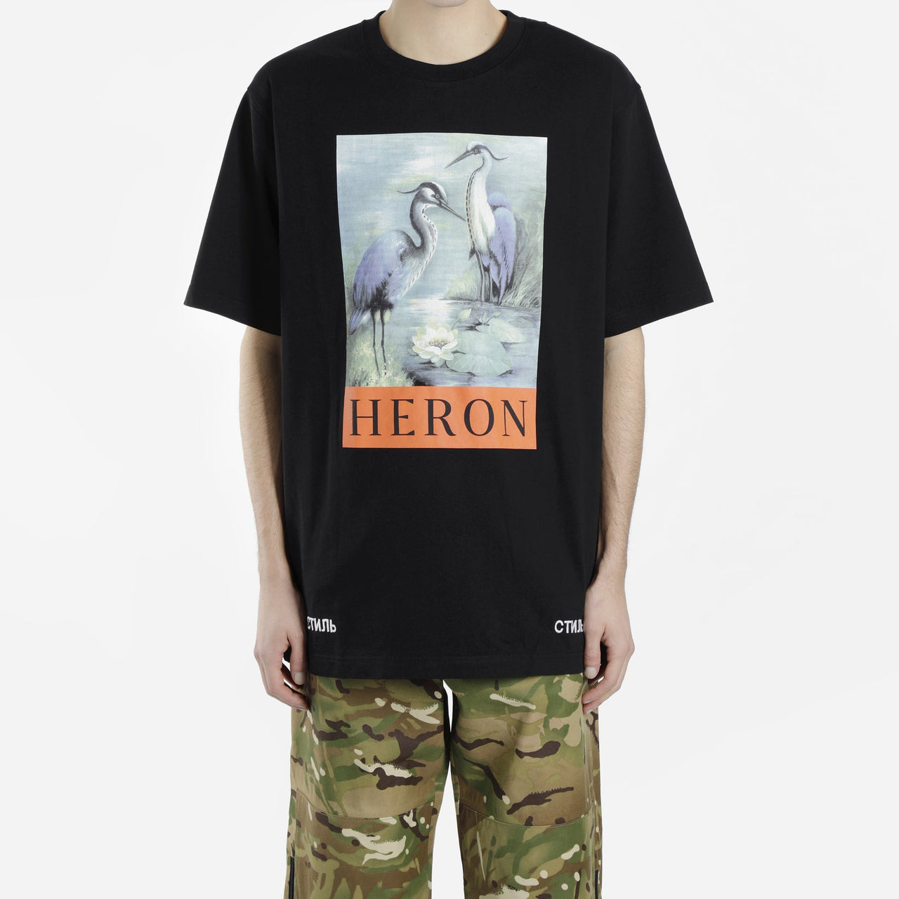 HERON PRESTON Short Sleeve Unisex Black HMAA001S186320281088