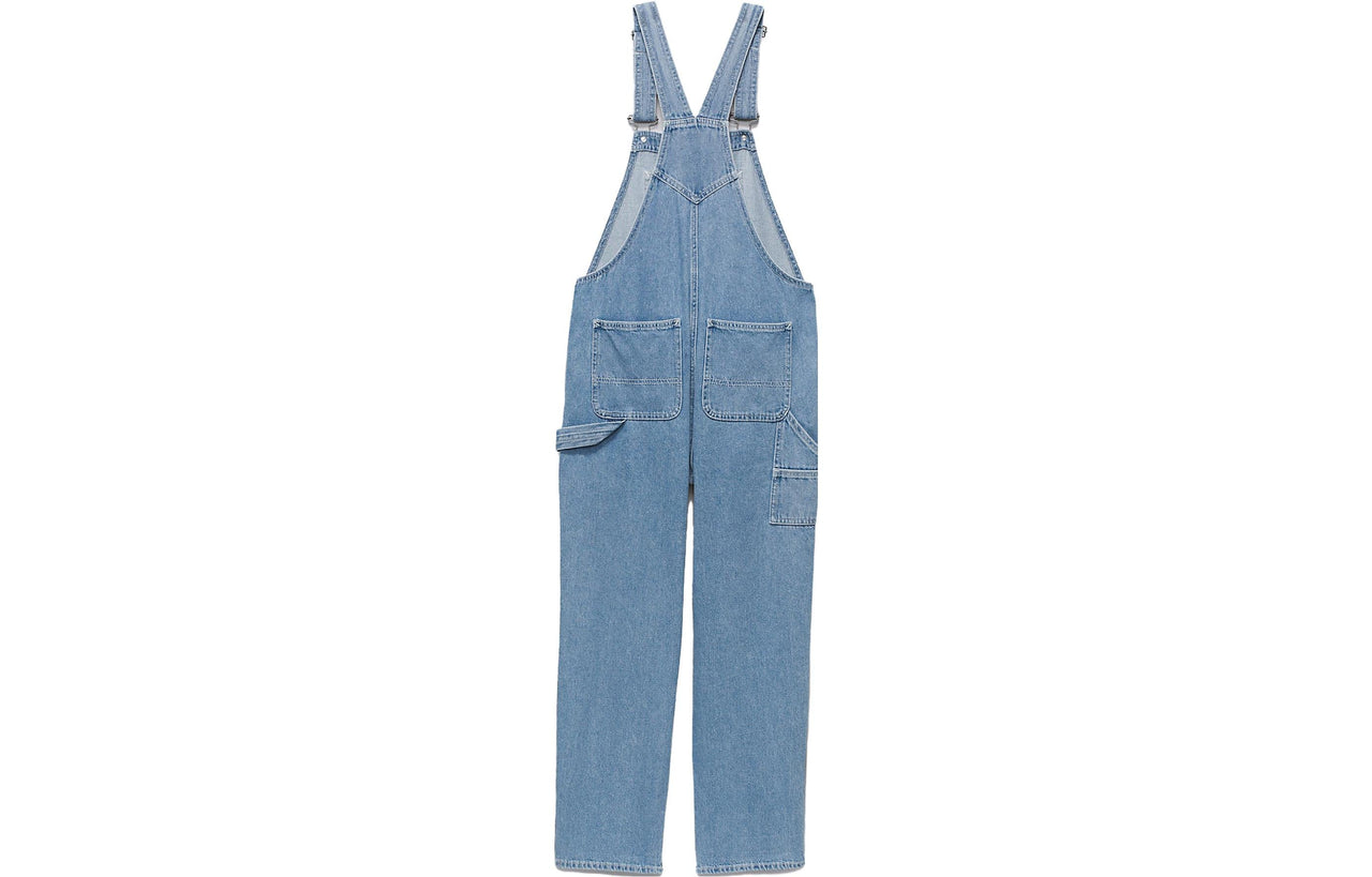 (WMNS) Vans Ground Work Denim Overalls 'Stone Wash' VN000F7E7W6