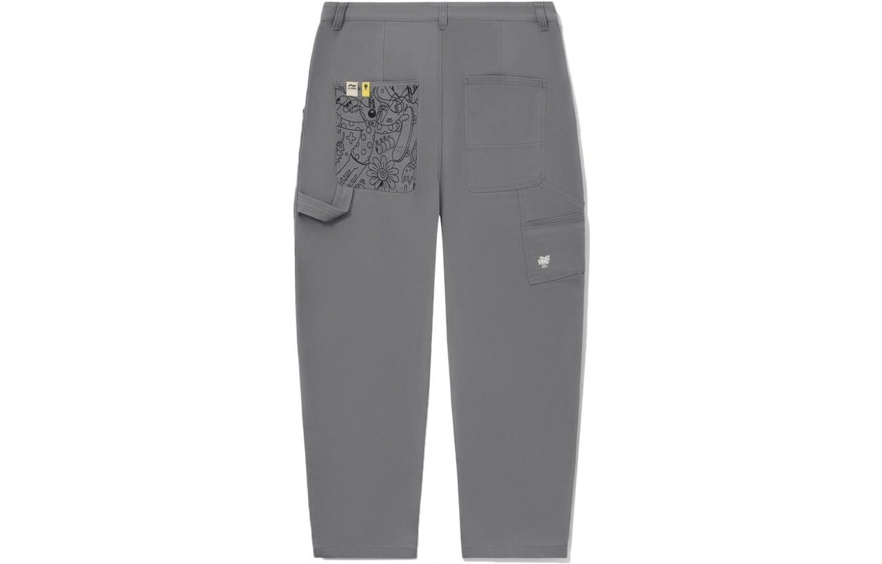Li-Ning Graphic Straight Pants 'Grey' AKXR611-3
