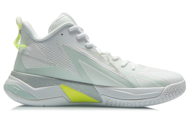 Li-Ning War Falcon Mid Professional Basketball Shoes 'White Green' ABAR093-3