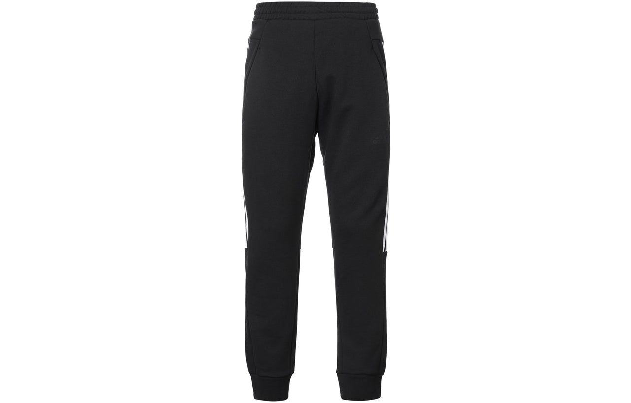 adidas Casual Sports Bundle Feet Lacing Stripe Knit Long Pants Black GP1014