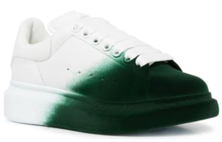 (WMNS) Alexander McQueen Oversized Sneaker 'White Green Velvet Spray' 586388WHWM29706
