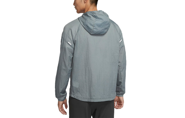 Nike logo Printing Reflective Woven Casual Sports Hooded Jacket 'Grey Blue' CU5359-084