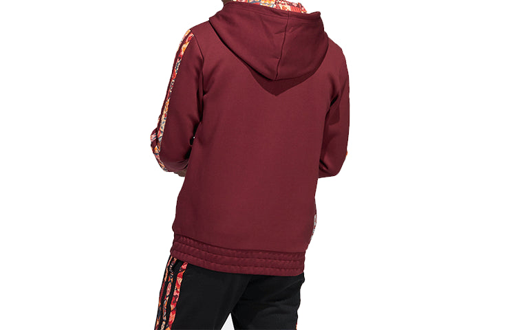 Men's adidas CNY Basketball Sports Hooded Jacket Brown Red HD7932