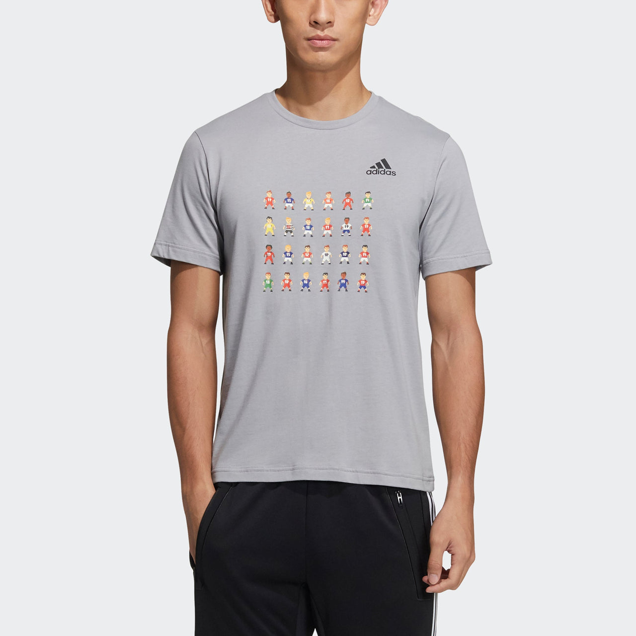 adidas 8-Bit Tee Printing Sports Short Sleeve Gray GL1998