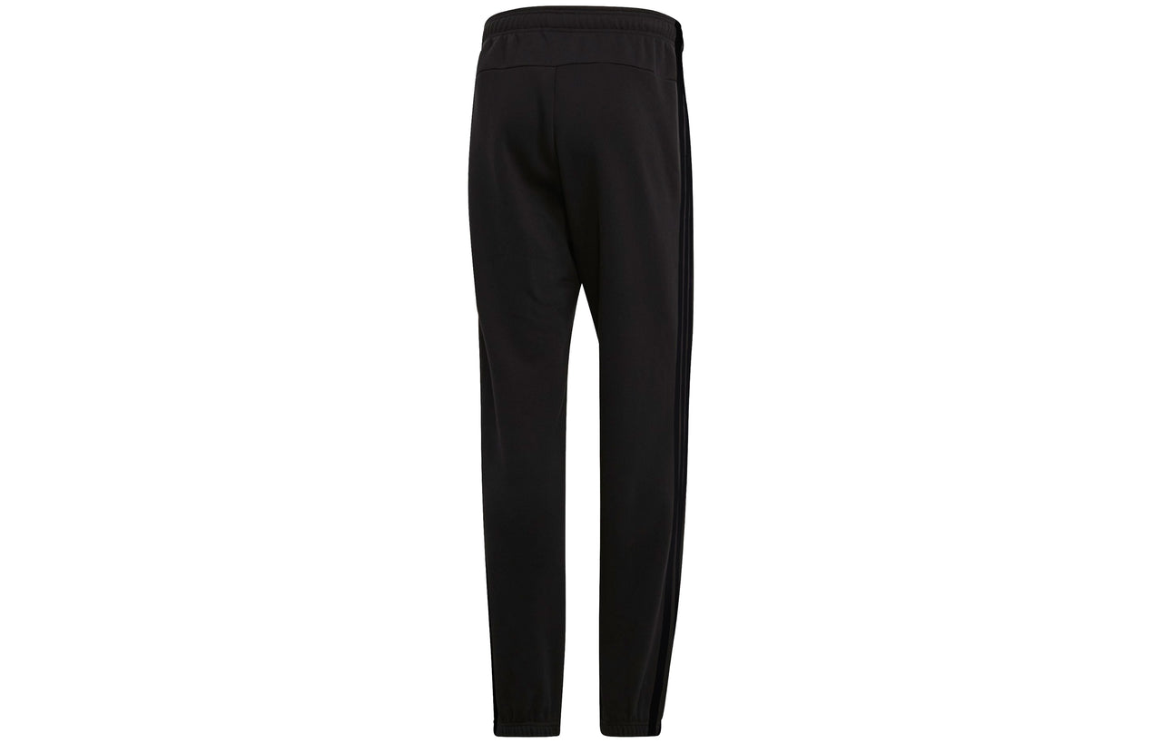 adidas Loose Knit Breathable Stripe Casual Sports Pants Black EI4898