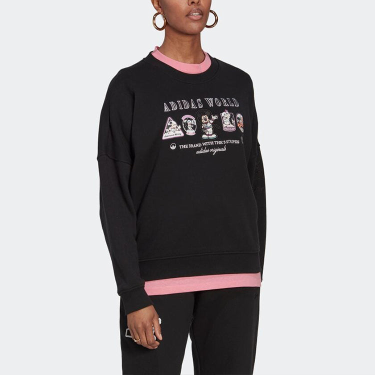 (WMNS) adidas Loose Disney Sweatshirt 'Black' HL9056