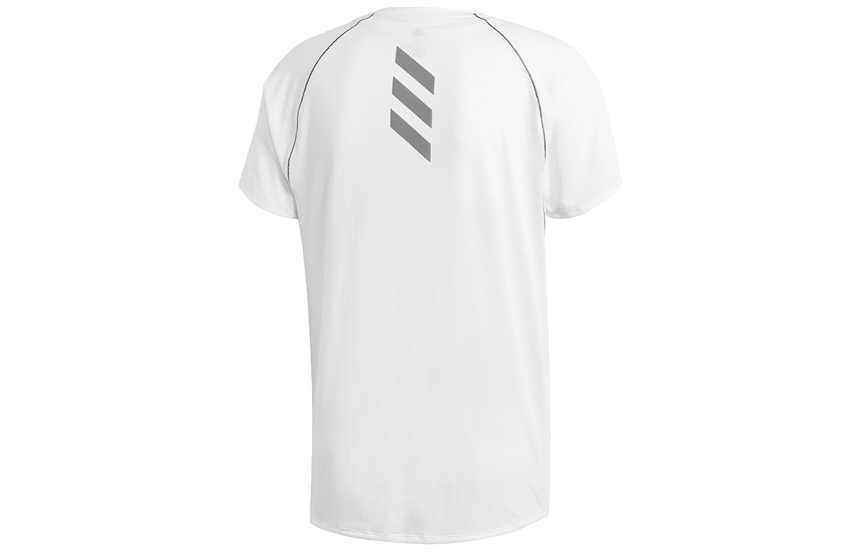 adidas Adi Runner Tee Reflective Running Sports Short Sleeve White GQ1346