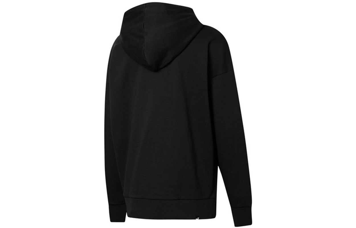 (WMNS) PUMA Her Solid Color Sports Drawstring Hoodie Black 847688-01