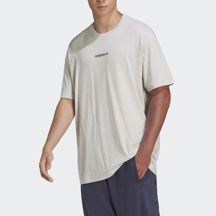 adidas originals Logo Printing Round Neck Pullover Short Sleeve White HN0385