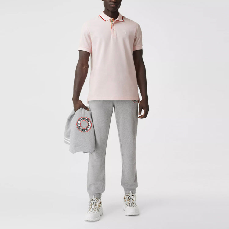 Men's Burberry SS21 Pattern Polo Shirt Pink 80375951