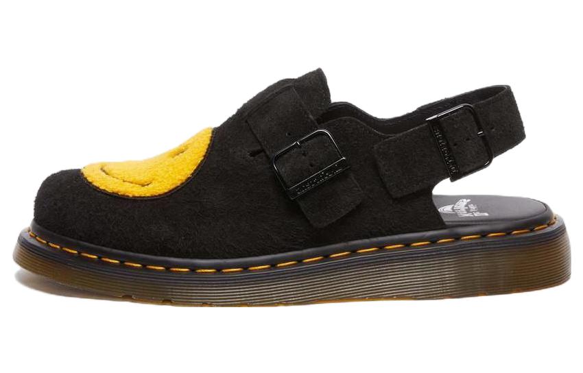 Dr. Martens x Smiley Jorge Suede Mules 'Black Yellow' 31391005