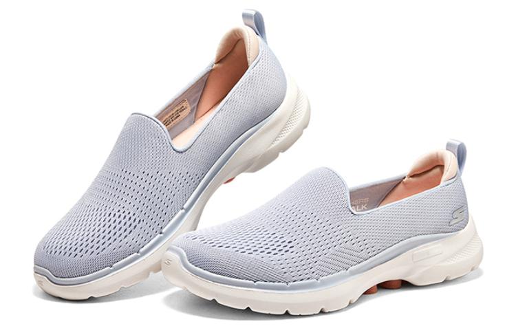 (WMNS) Skechers Go Walk 6 Slip In Fabulous View 'Light Grey Pink' 124571-LGPK