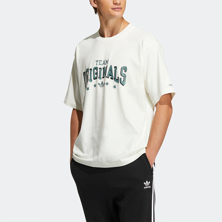 adidas originals Modern Collegiate Slogan T-shirt 'Off White' HS2014