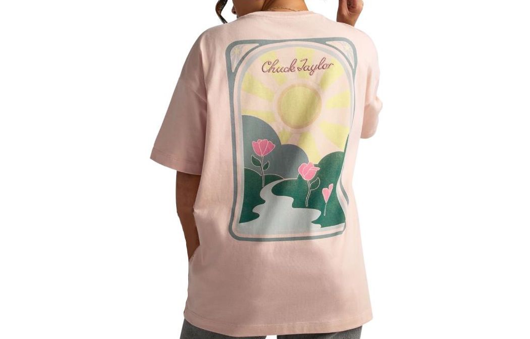 (WMNS) Converse Chuck Taylor High Summer Art OS Tee 'Pink Sage' 10025186-A02