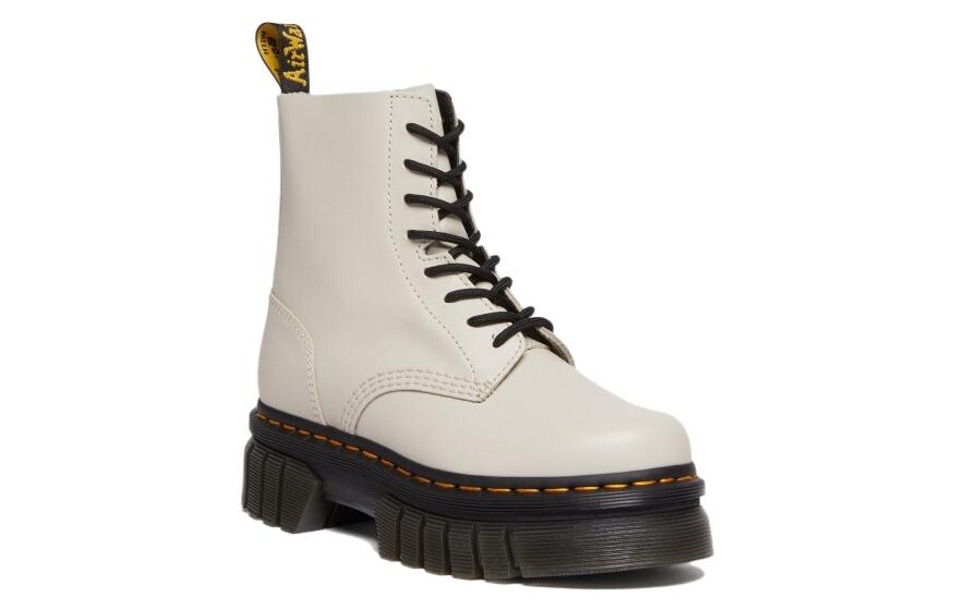 (WMNS) Dr. Martens Audrick Nappa Leather Platform Ankle Boots 'Cobblestone Grey' 27149055