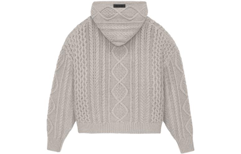 Fear of God Essentials FW23 Cable Knit Hoodie 'Silver Cloud' 192BT234392F