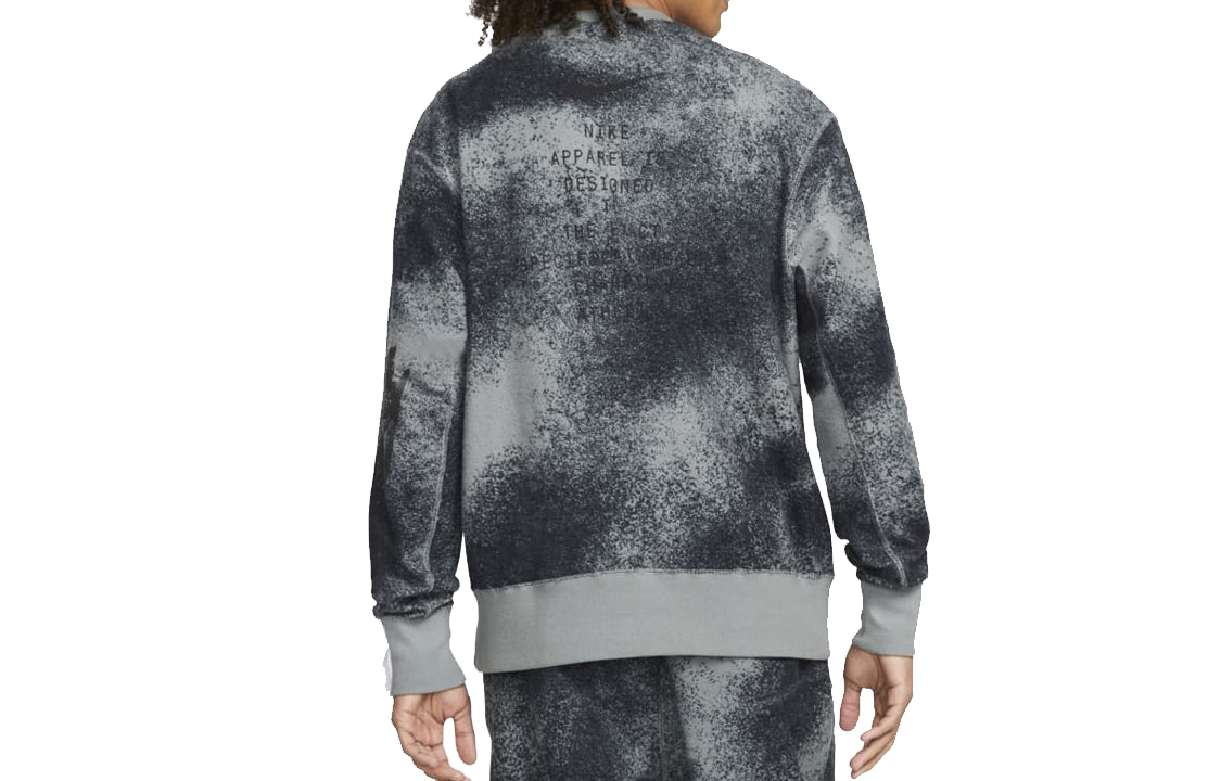 Men's Nike Tie Dye Pocket Round Neck Long Sleeves Gray DQ3508-084