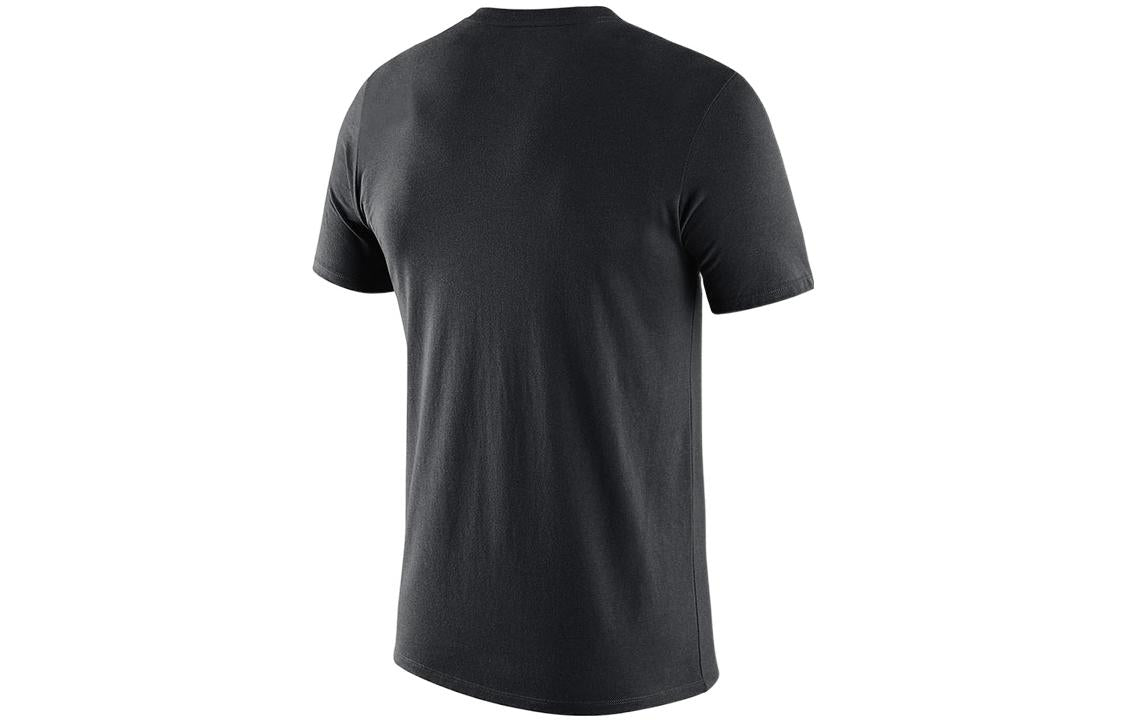 Men's Nike Embroidered Logo Knit Round Neck Short Sleeve Lakers Black T-Shirt DD6729-010