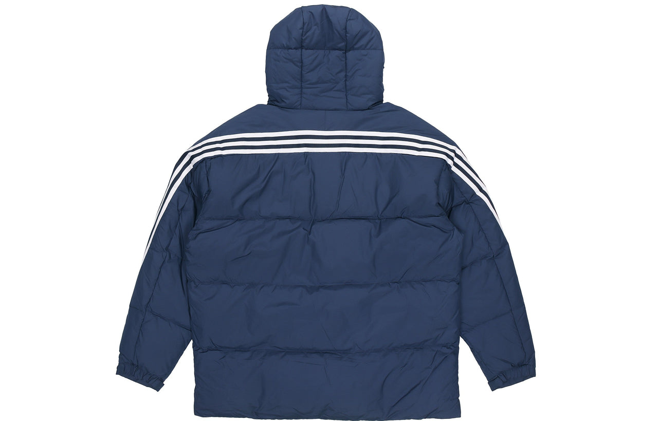 adidas 3st Puffy Dwn J Casual Sports Stay Warm hooded down Jacket Blue H20756