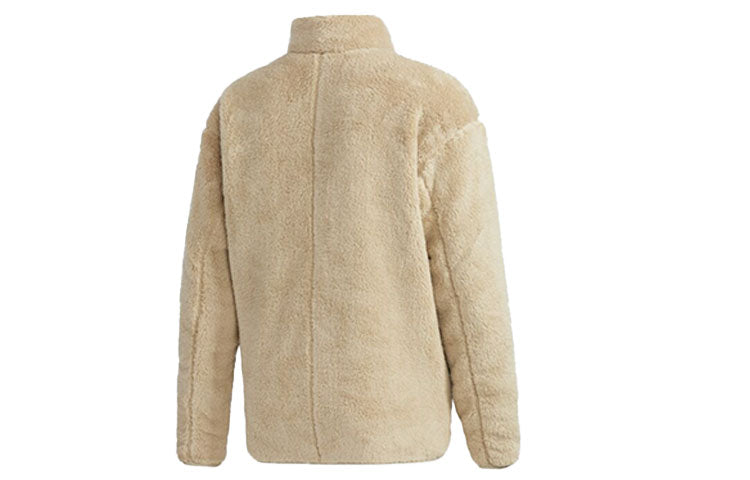 adidas Solid Color Casual Sports Stay Warm Stand Collar Jacket Brown GL7418