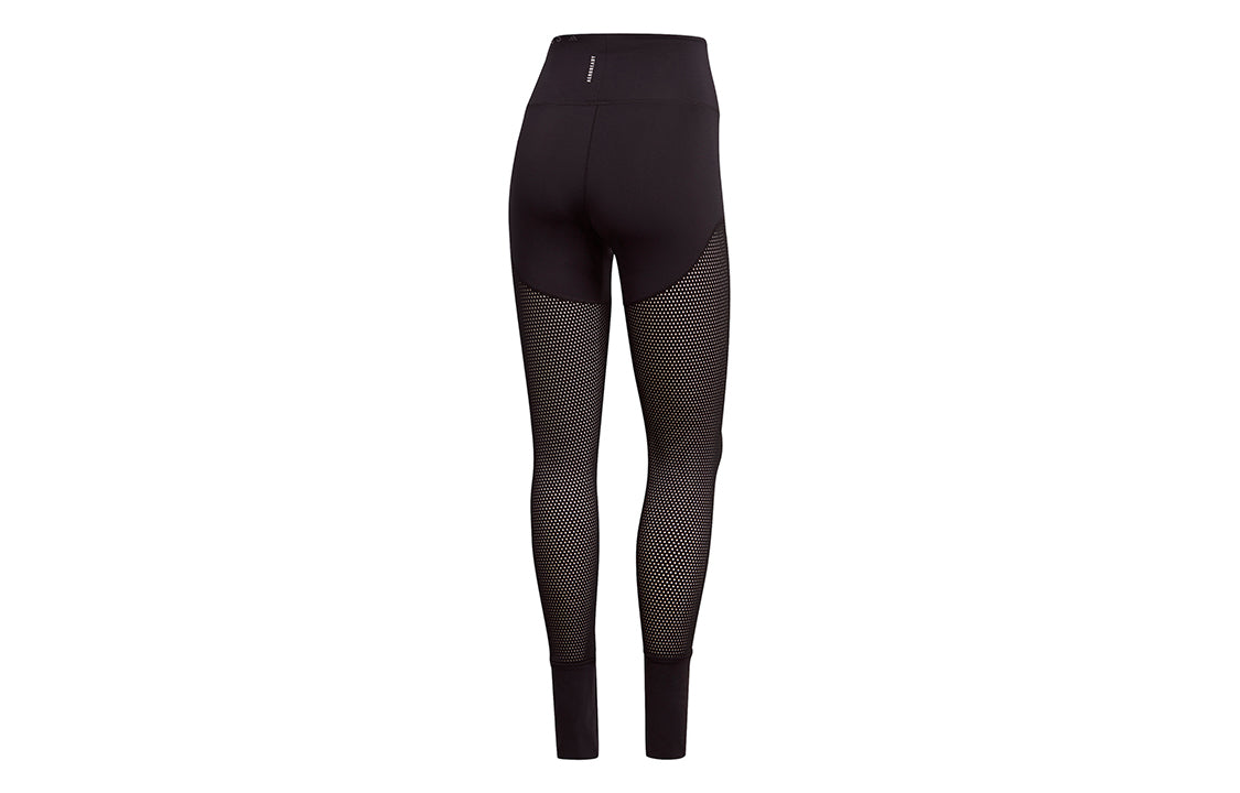 (WMNS) adidas Mesh Hw L Tight Gym Sports Training High Waist Leggings Black GI8582