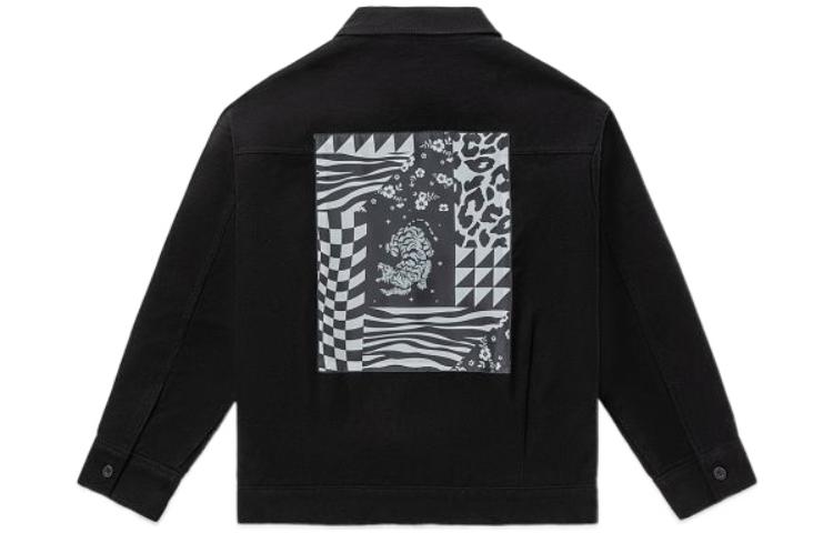 Vans Printing Embroidered lapel Zipper Long Sleeves Jacket Unisex Black VN0A7Q19BLK