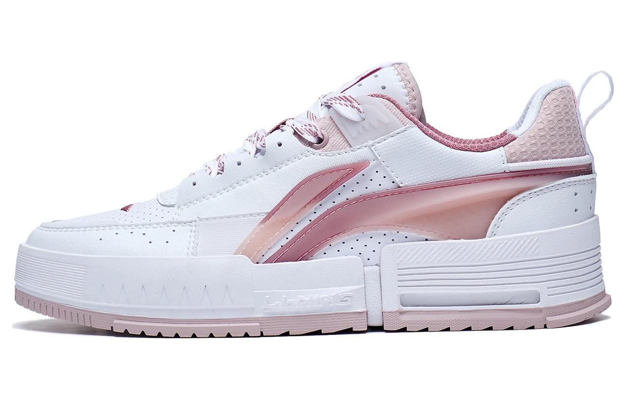 (WMNS) Li-Ning Casual Skate Shoes 'White Pink' AGCT136-3