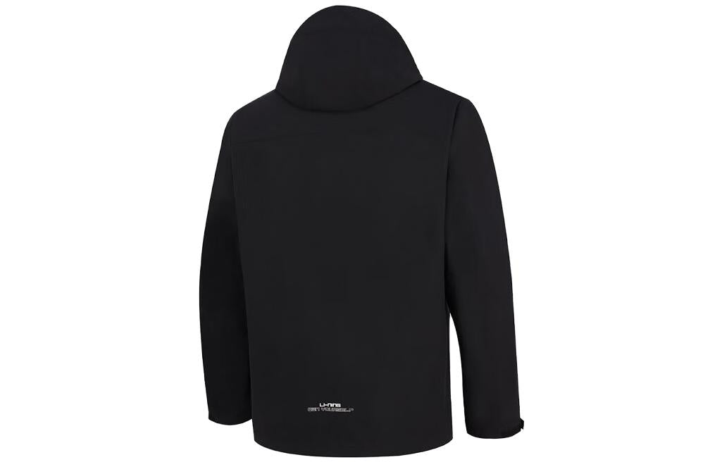 Li-Ning Logo 3-in-1 Polar Fleece Hooded Jacket 'Black' AWBT015-5