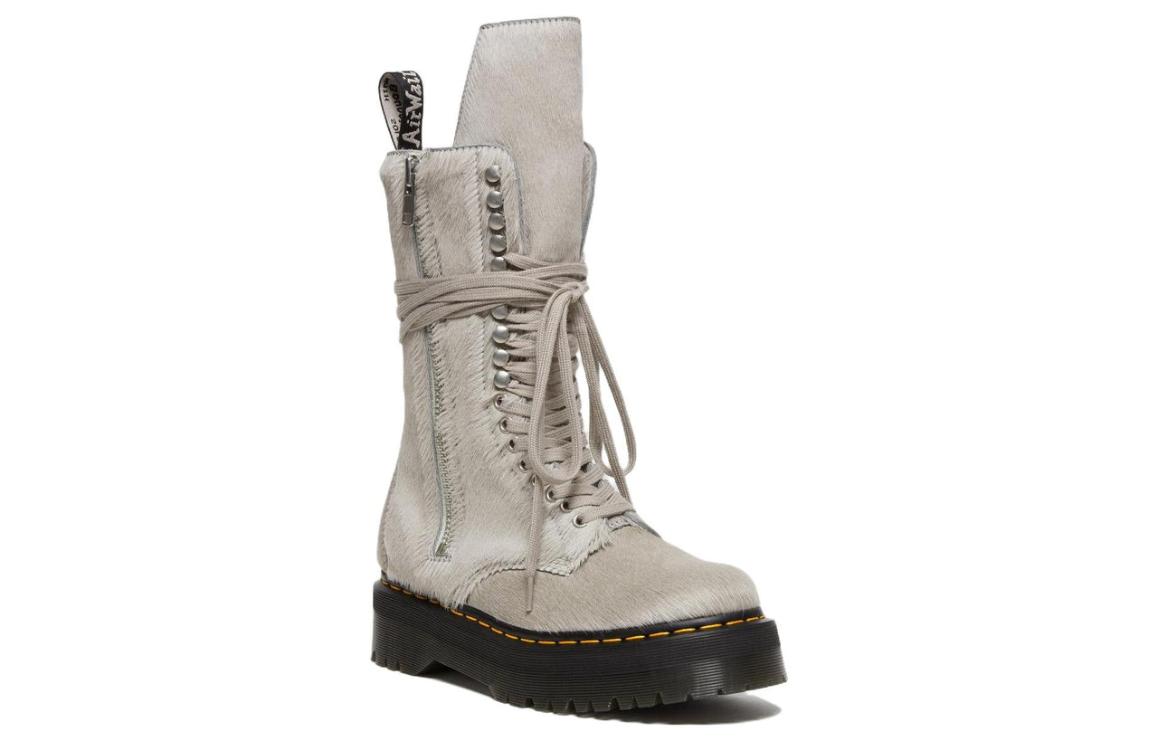 Dr. Martens 1918 Ro Hair On Lace Up Strobe Calf Length Platform Boot 'Rick Owens' 27980049