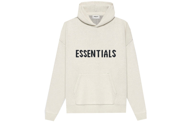 Fear of God Essentials SS21 Knit Logo Hoodie 'Buttercream' FOG-SS21-636
