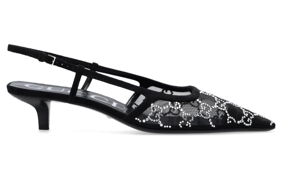 (WMNS) Gucci GG slingback pump 'Black' 675829-F13A0-1000