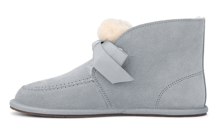 (WMNS) UGG Kallen Lace Lacing Mid Tops Fleece Lined Gray 1119934-LGRY