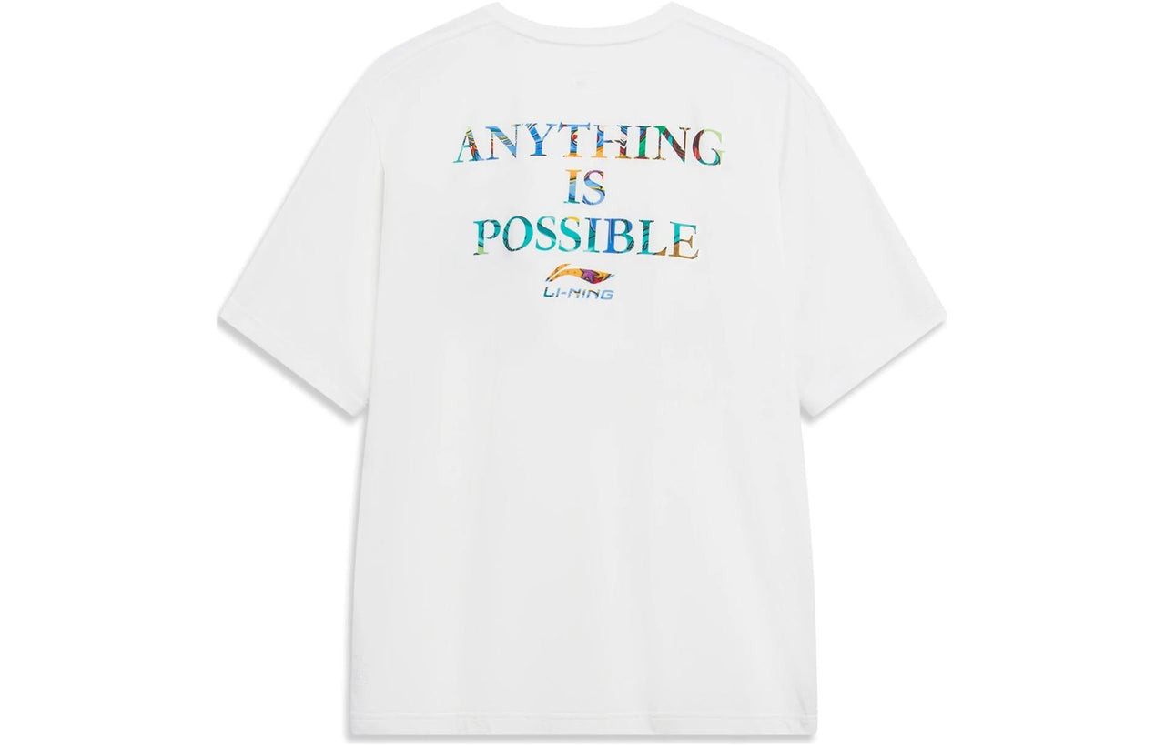 Li-Ning Logo Sportslife Casual T-Shirt 'White' AHST177-1