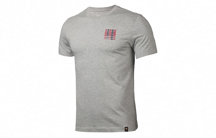 Nike FC Barcelona Subject Printing Round Neck Short Sleeve Gray CD1185-063