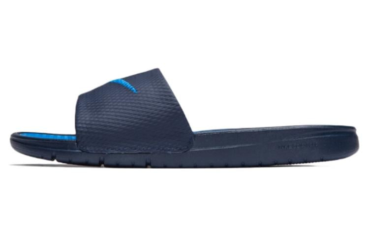 Nike Benassi Solarsoft Slide Sports Slippers Black Blue 431884-440
