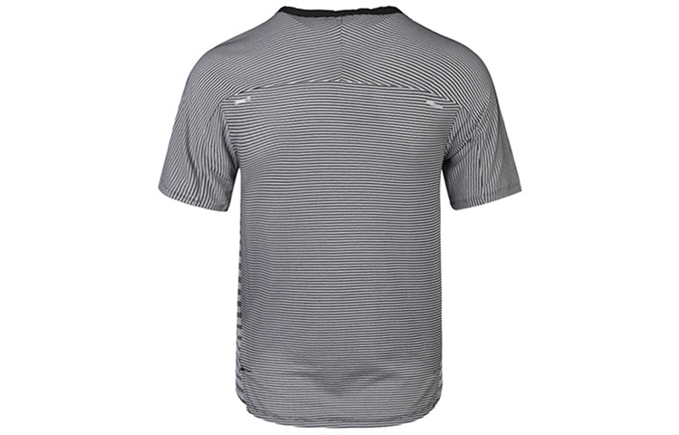 Nike TechKnit Future Fast Running Round Neck Short Sleeve Black White  CU6057-010
