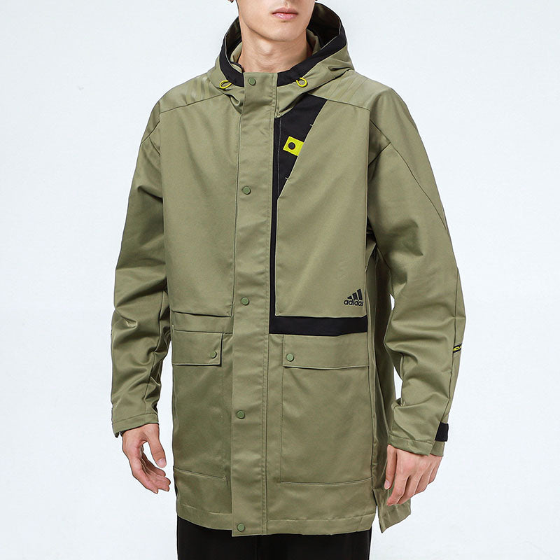 adidas Multiple Pockets Hooded Jacket Green H40229