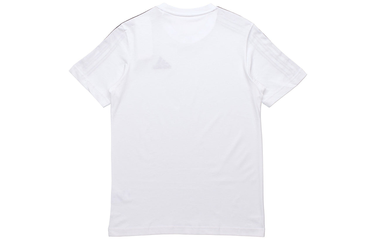 adidas M 3s Sj T Sports Training Stripe Round Neck Short Sleeve White GL3733