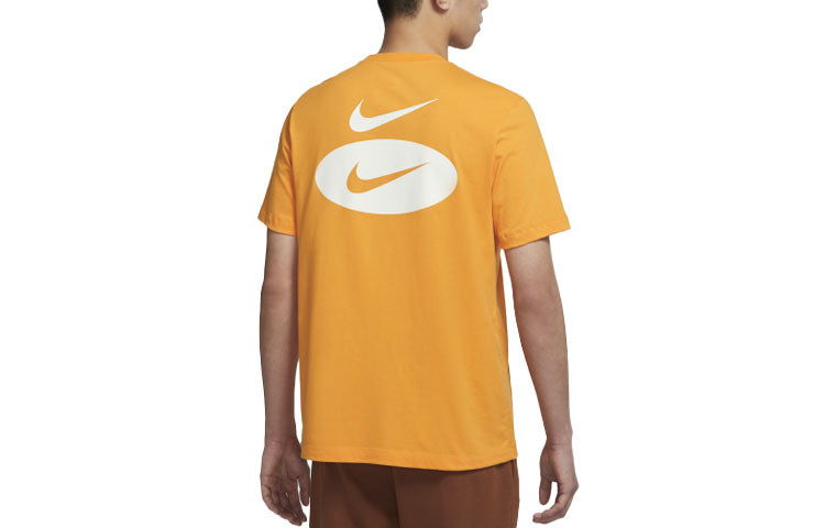 Men's Nike Colorblock Logo Alphabet Pattern Printing Round Neck Casual Short Sleeve Orange T-Shirt DM6410-886