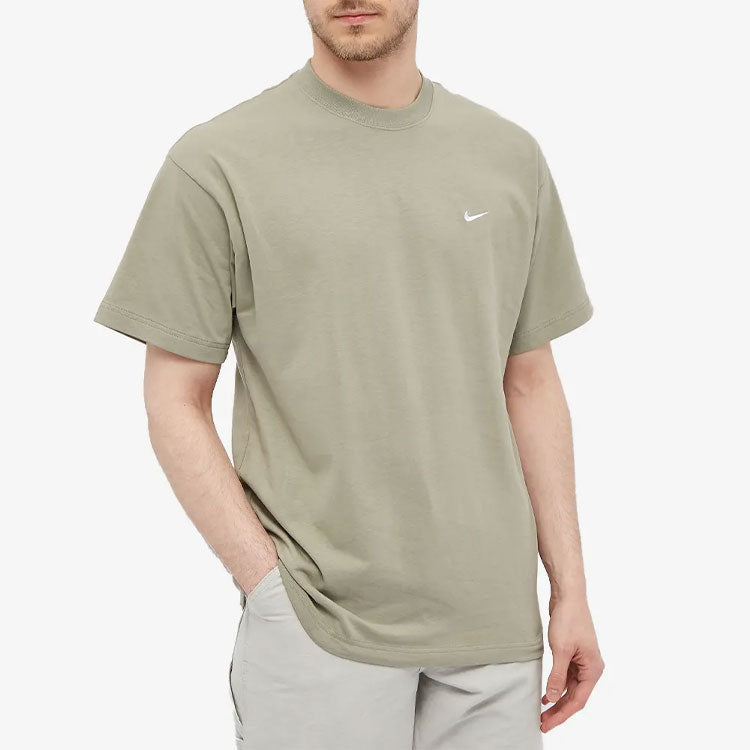 Nike SS22 Solo Swoosh Small Label Logo Solid Color Sports Round Neck Short Sleeve Light Brown CV0559-320