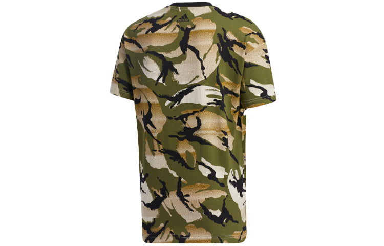 adidas Ub Gfx T Aop Sports Stylish Camouflage Printing Short Sleeve Yellow GP0883